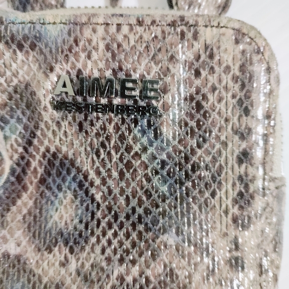 Aimee Kestenberg Iridescent Reptile Pattern Leather Crossbody Phone Bag Purse - Picture 9 of 11